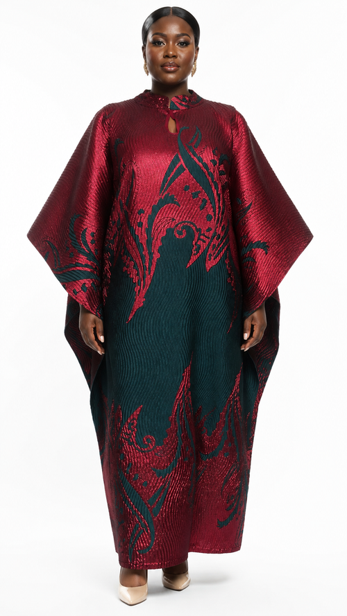 African Queen Baroque Kaftan Maxi Dress - Front model view